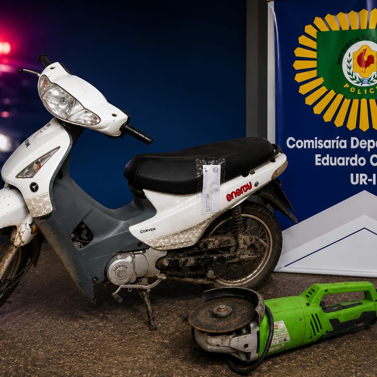 Esclarecen el robo de una motocicleta y recuperan una amoladora sustraída en Castex
