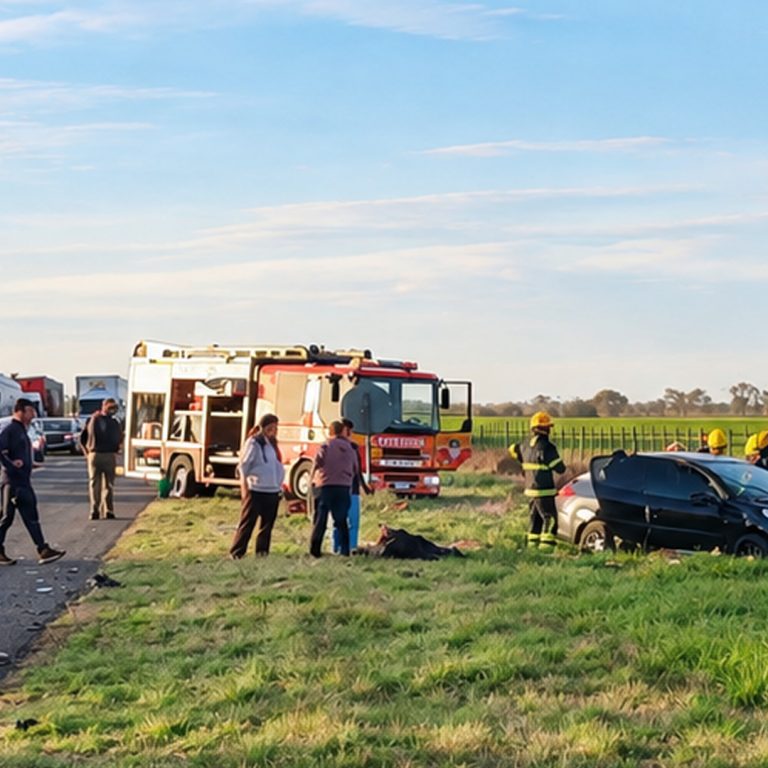 Ruta 35: un auto habría reventado una cubierta, perdió el control y chocó de frente contra otro vehículo