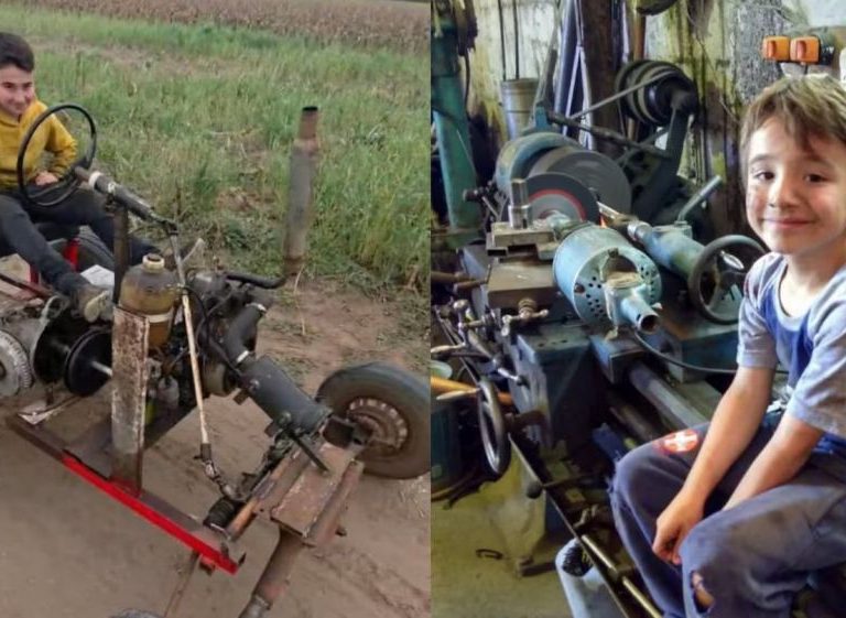 Tiene 14 años y construyó un tractor con piezas recuperadas tras un tornado