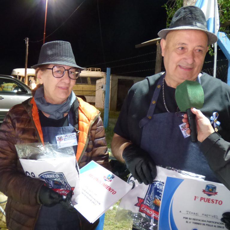 Carro Quemado celebró su aniversario y una pareja de Santa Rosa ganó el concurso de pollo al disco