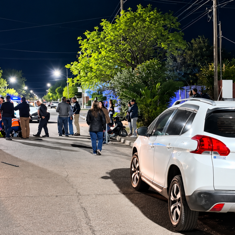 Una motociclista fue hospitalizada tras un accidente en calle Belgrano