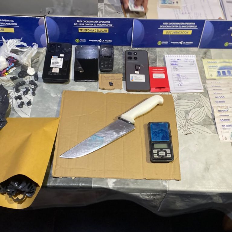 Allanamiento por drogas en Eduardo Castex: secuestraron cocaína, 24 plantas de cannabis y detuvieron a dos personas