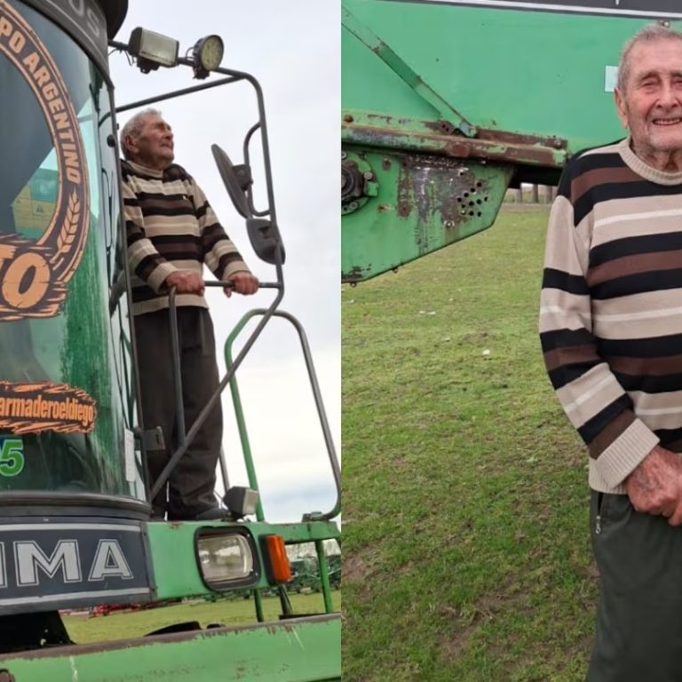 Tiene 97 años, comenzó a trabajar a los 12 y dedicó 85 años de su vida a la cosechadora